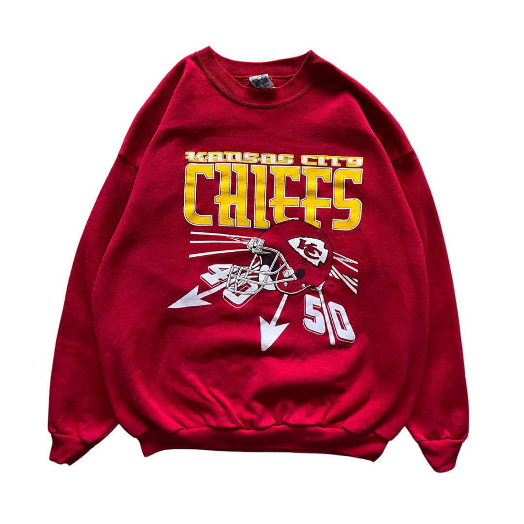 WESTSIDE STOREY VINTAGE | VINTAGE 1994 GRAPHIC KC CHIEFS SWEATSHIRT - RED - Westside Storey