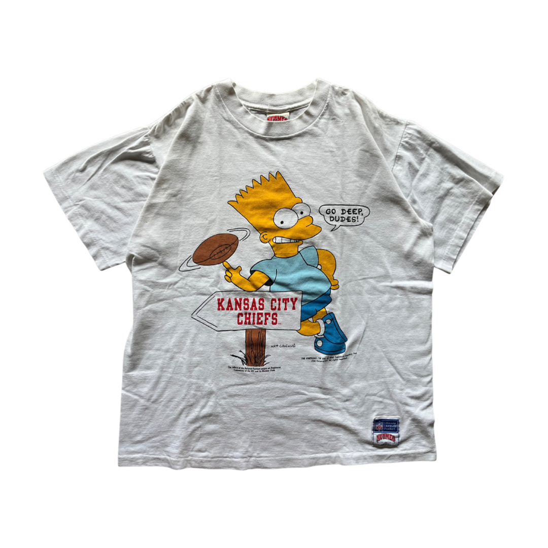 WESTSIDE STOREY VINTAGE | VINTAGE 1990 BART SIMPSON KC CHIEFS T-SHIRT - Westside Storey