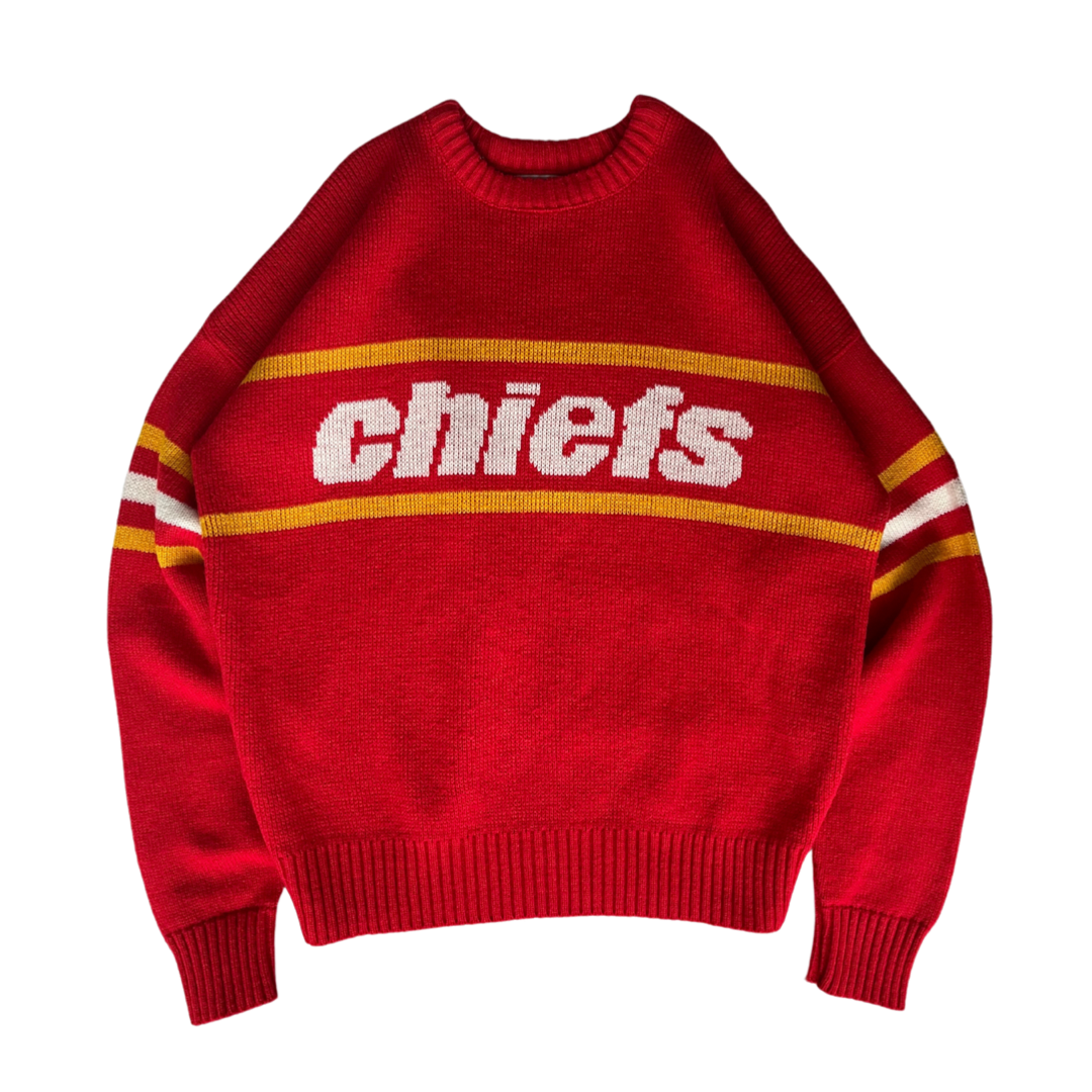 WESTSIDE STOREY VINTAGE | VINTAGE 90S CLIFF ENGLE KC CHIEFS KNIT SWEATER - Westside Storey