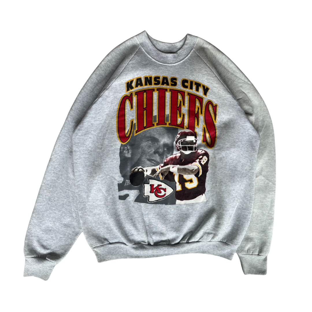 WESTSIDE STOREY VINTAGE | VINTAGE 90S CLEAN JOE MONTANA KC CHIEFS SWEATSHIRT - Westside Storey