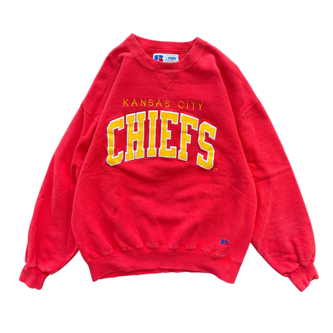 WESTSIDE STOREY VINTAGE | VINTAGE 90S RUSSELL STITCHED KC CHIEFS SWEATSHIRT - RED - Westside Storey