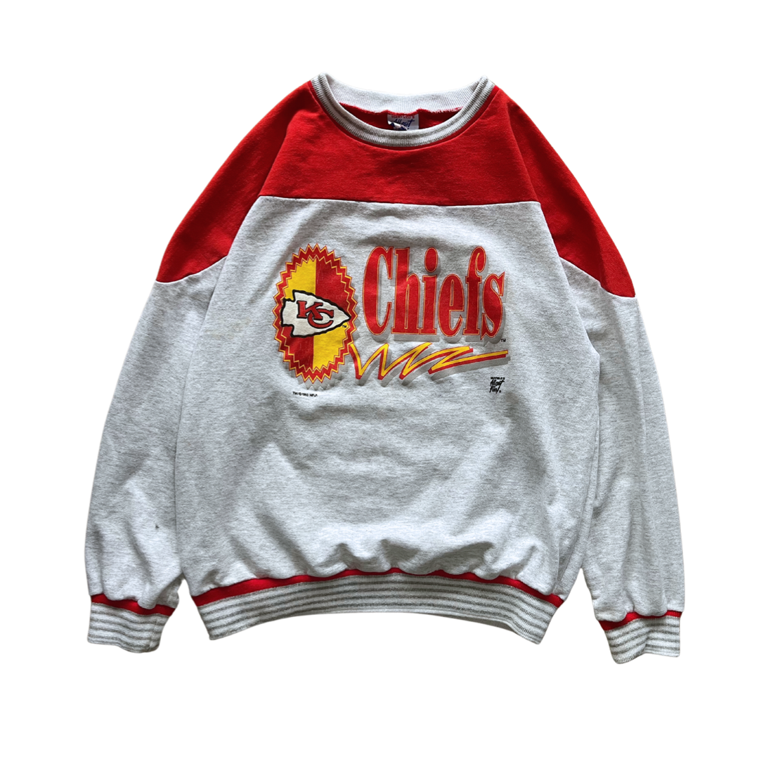 WESTSIDE STOREY VINTAGE | VINTAGE 90S RUSSELL KC CHIEFS SWEATSHIRT- RED/GREY - Westside Storey