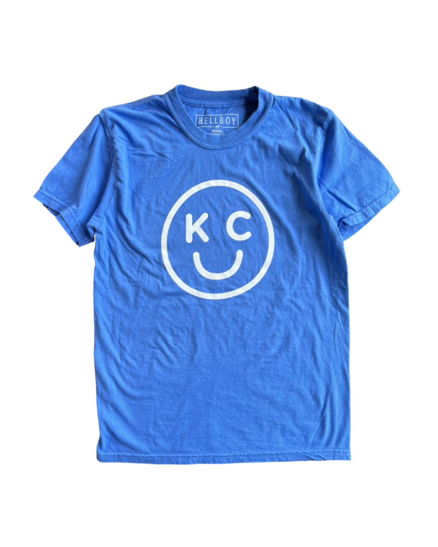 BELLBOY | KC SMILEY T-SHIRT - MYSTIC BLUE - Westside Storey