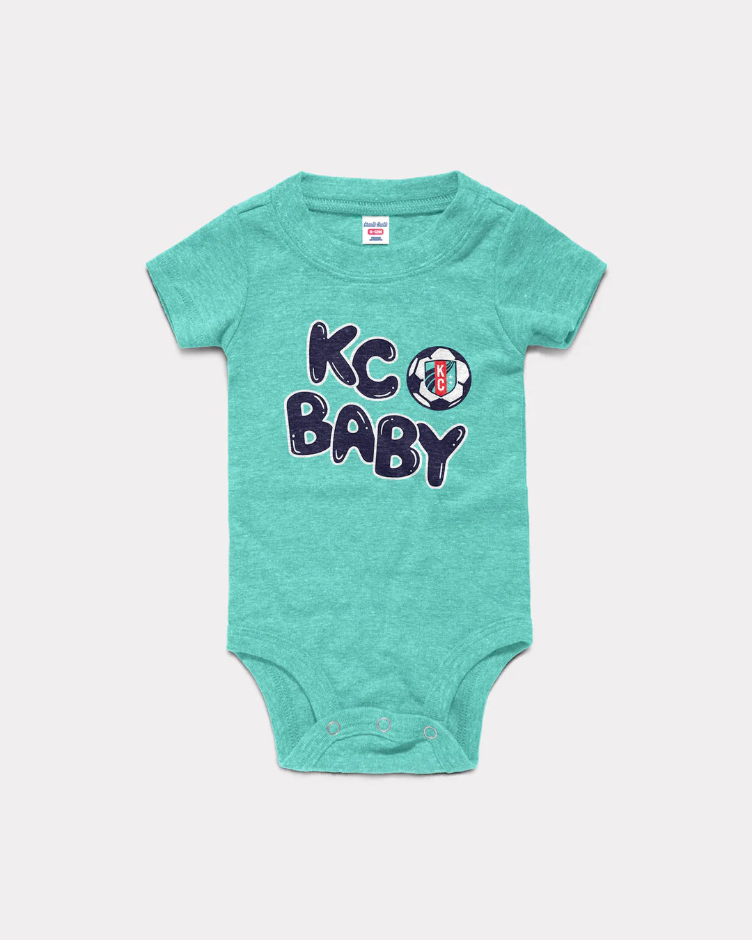 CHARLIE HUSTLE | KIDS KC BABY ONESIE - TEAL - Westside Storey