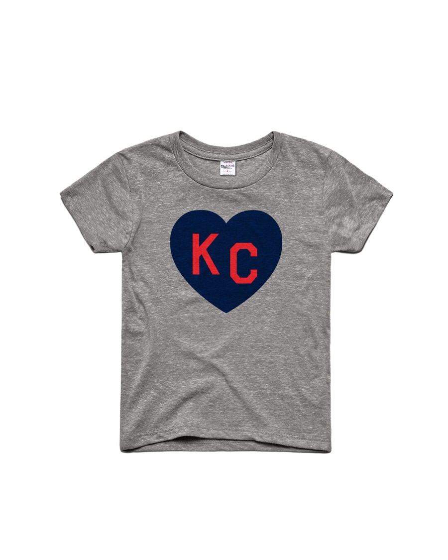 CHARLIE HUSTLE | KIDS KC HEART T-SHIRT - GREY Charlie Hustle