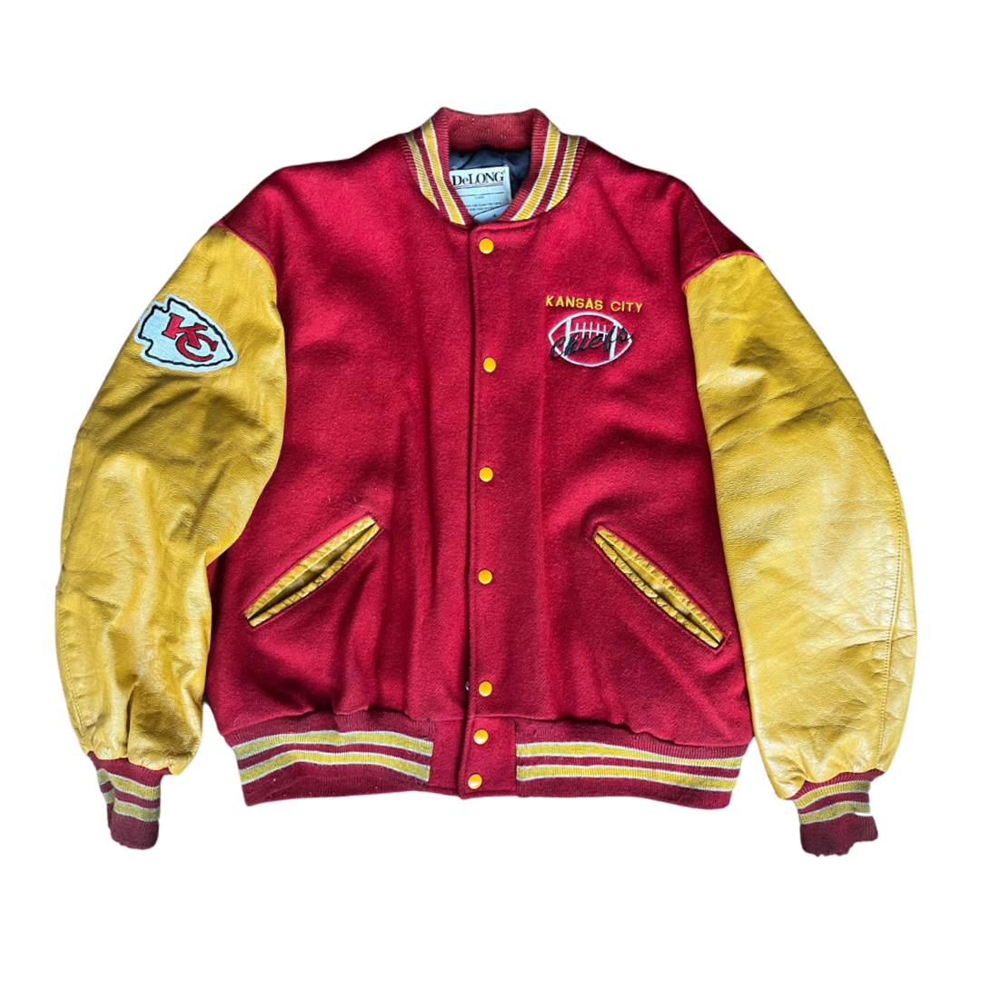 WESTSIDE STOREY VINTAGE | VINTAGE 80S KC CHIEFS LETTERMAN JACKET - Westside Storey