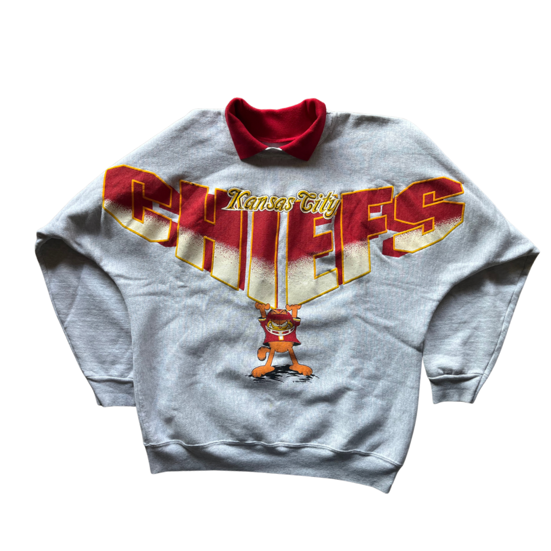WESTSIDE STOREY VINTAGE | VINTAGE 1994 RARE GARFIELD KC CHIEFS SWEATSHIRT - Westside Storey