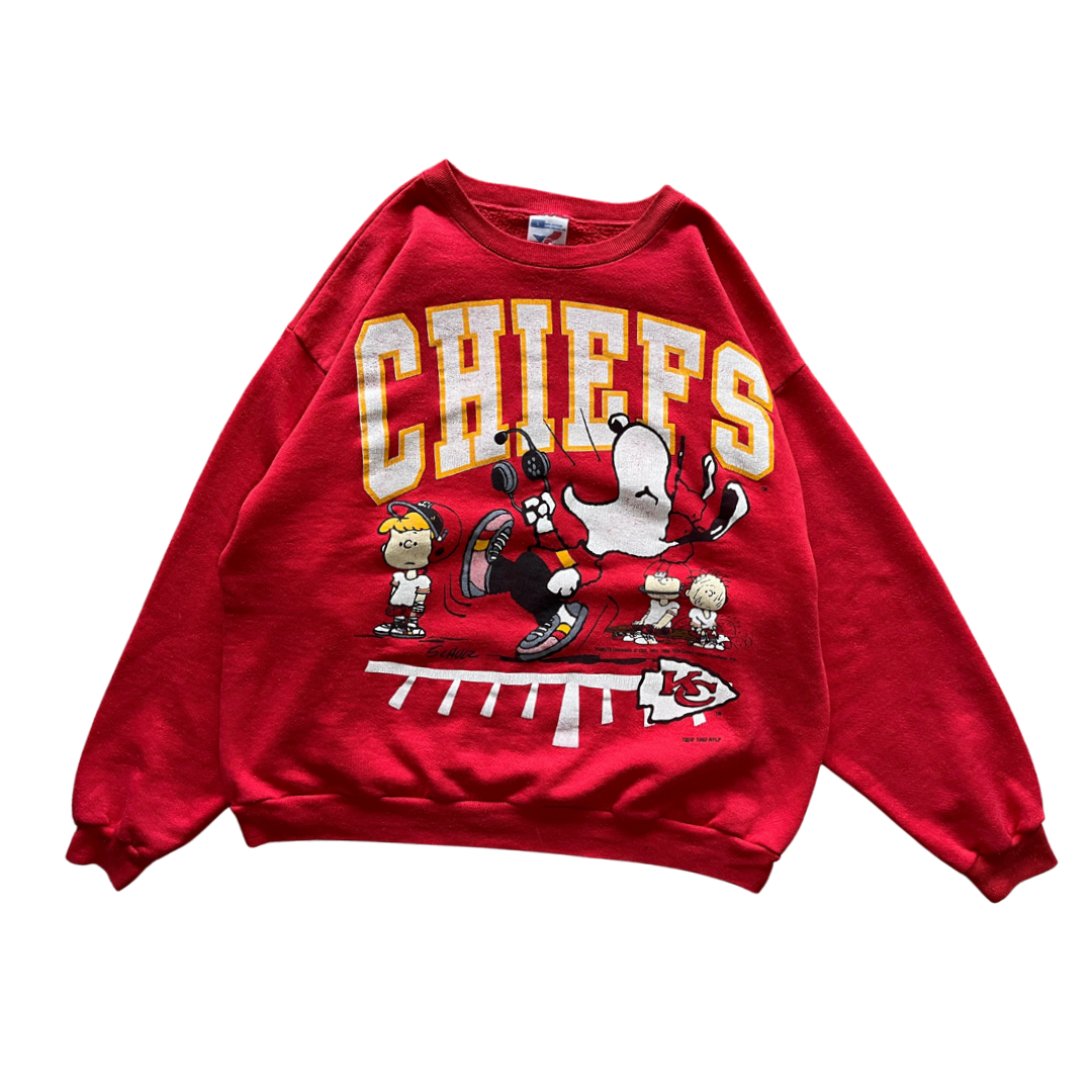 WESTSIDE STOREY VINTAGE | VINTAGE 1993 COACH SNOOPY  KC CHIEFS SWEATSHIRT - RED - Westside Storey