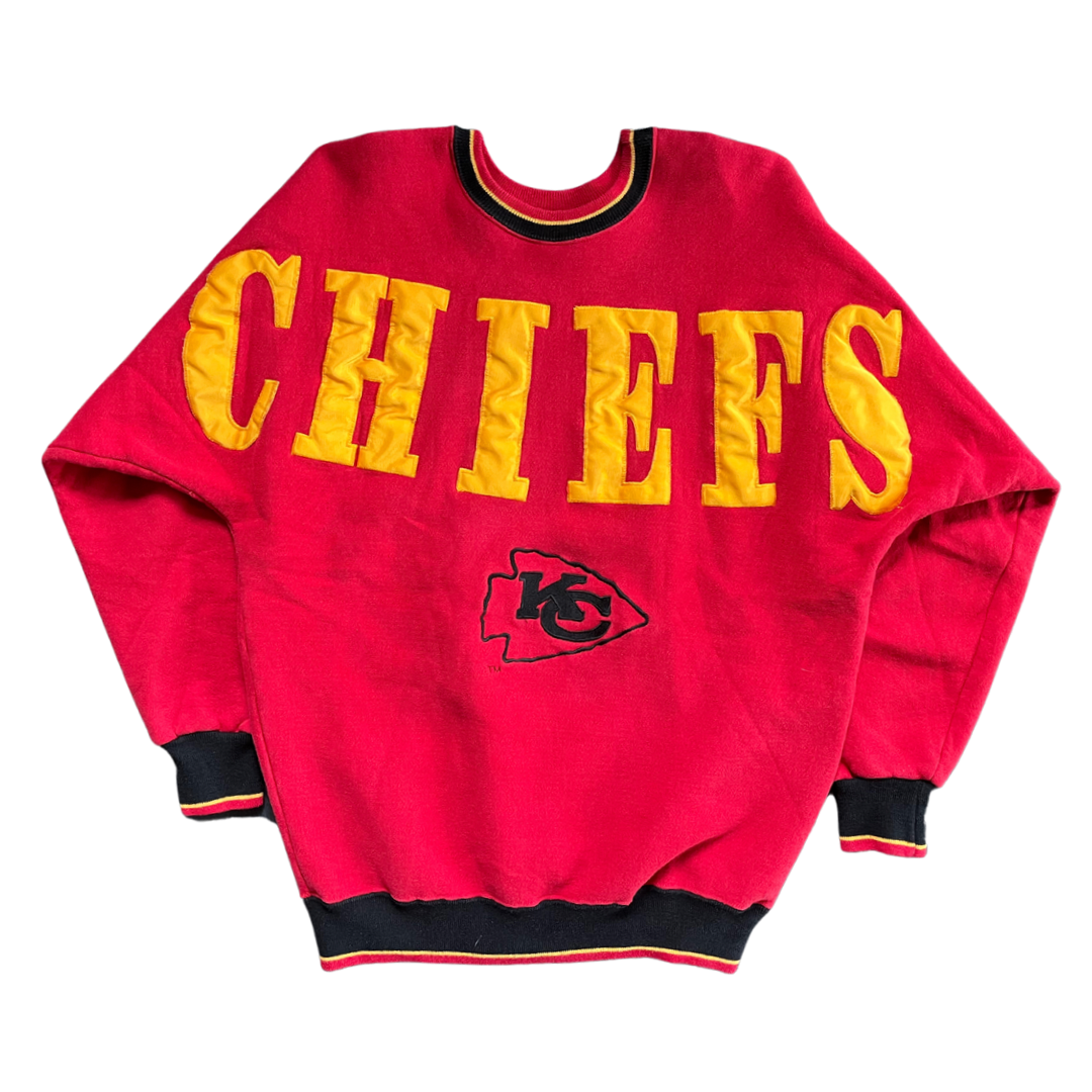 WESTSIDE STOREY VINTAGE | VINTAGE 90S LEGENDS KC CHIEFS LARGE SPELLOUT SWEATSHIRT - RED - Westside Storey