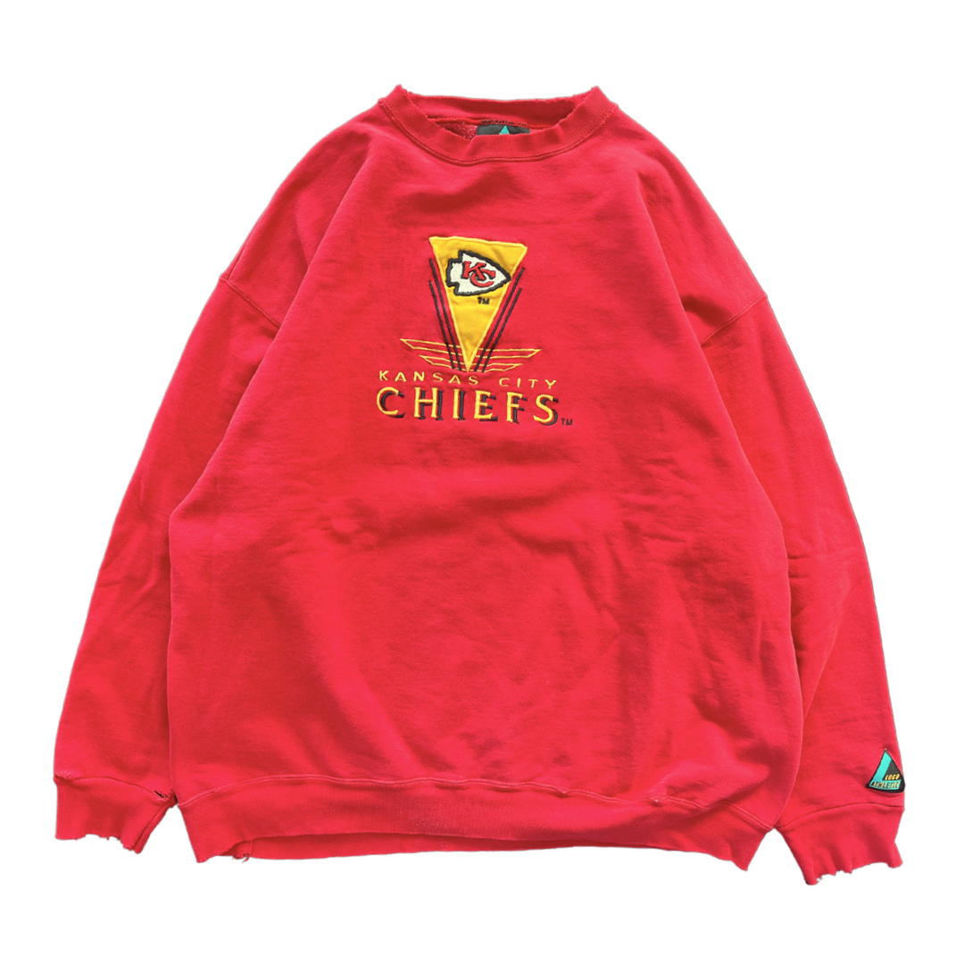 WESTSIDE STOREY VINTAGE | VINTAGE 90S LOGO ATHLETIC KC CHIEFS SWEATSHIRT - RED - Westside Storey