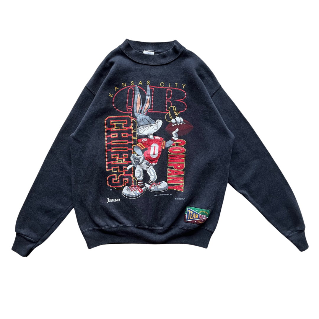 WESTSIDE STOREY VINTAGE | VINTAGE 1993 QB BUGS LOONEY TUNES KC CHIEFS SWEATSHIRT - Westside Storey
