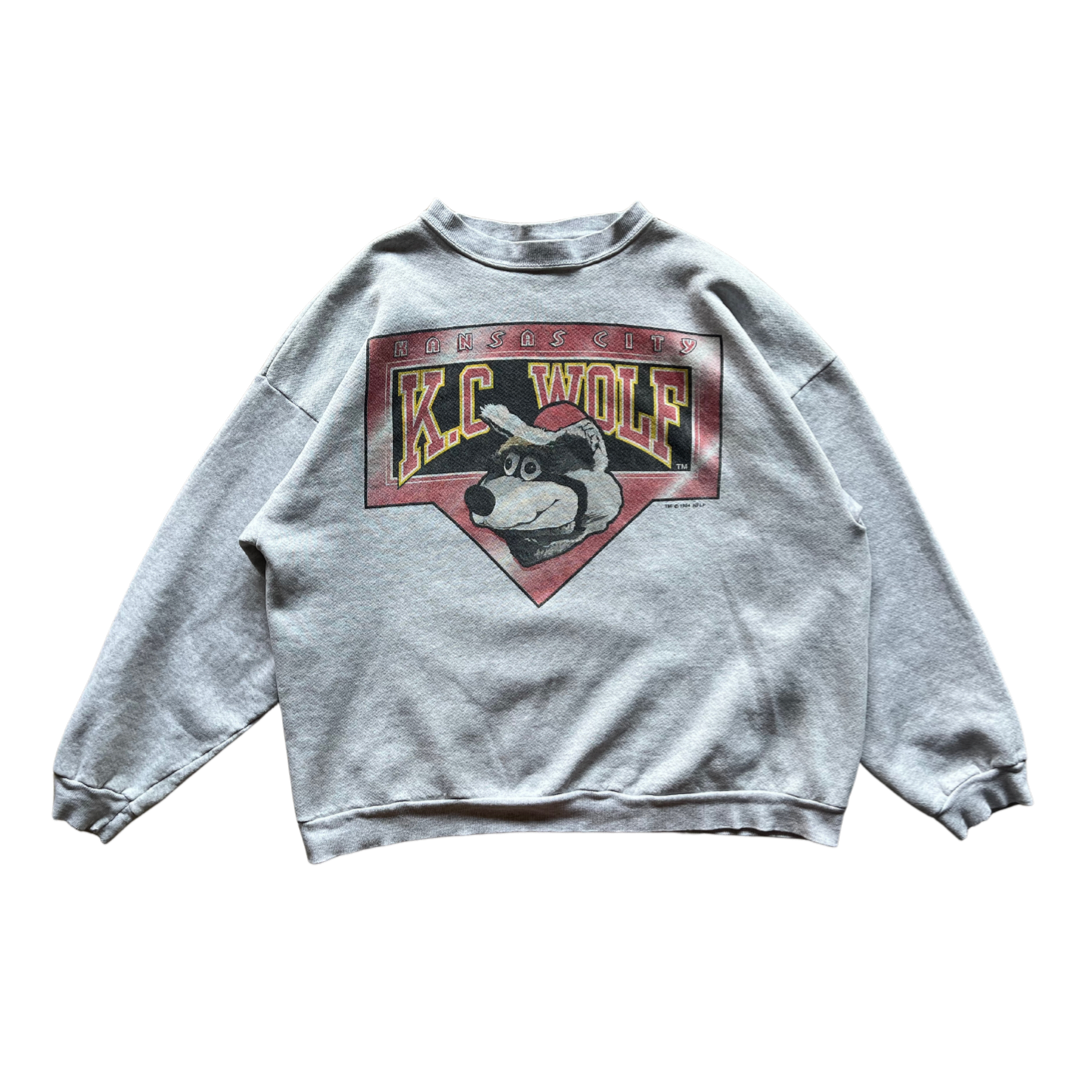 WESTSIDE STOREY VINTAGE | VINTAGE 1994 KC WOLF DOUBLE SIDED CHIEFS SWEATSHIRT - Westside Storey