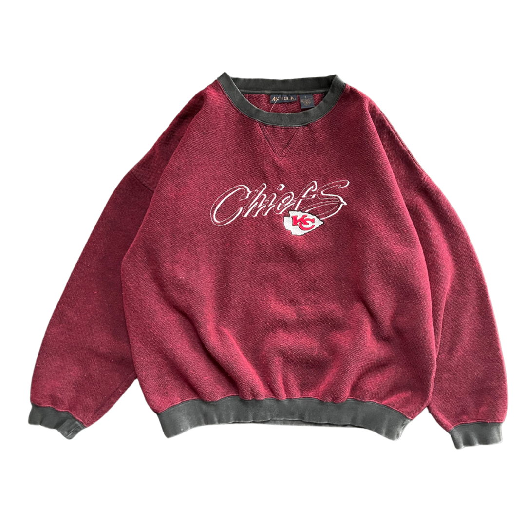 WESTSIDE STOREY VINTAGE | VINTAGE 90S ANTIGUA KC CHIEFS SPECKLED SWEATSHIRT - RED - Westside Storey