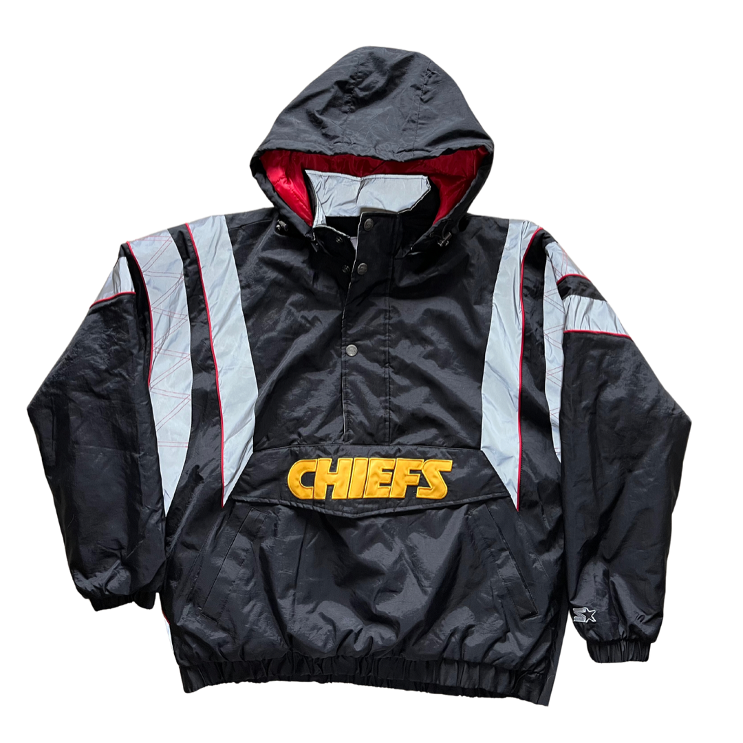 WESTSIDE STOREY VINTAGE | VINTAGE Y2K STARTER THURSDAY NIGHT FOOTBALL SPECIAL EDITION KC CHIEFS PUFFER JACKET - BLACK - Westside Storey