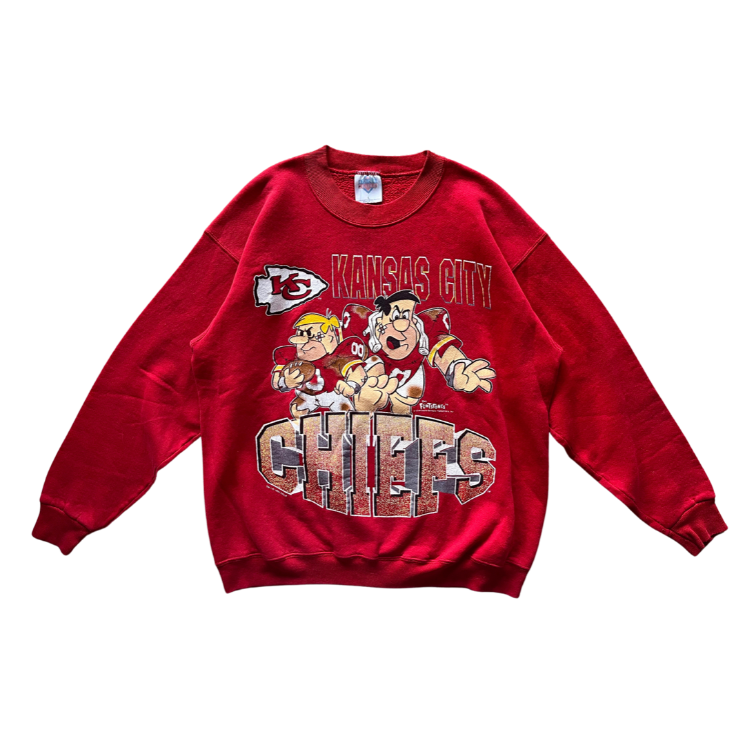 WESTSIDE STOREY VINTAGE | VINTAGE 90S FLINSTONES CHIEFS SWEATSHIRT- AS IS - Westside Storey