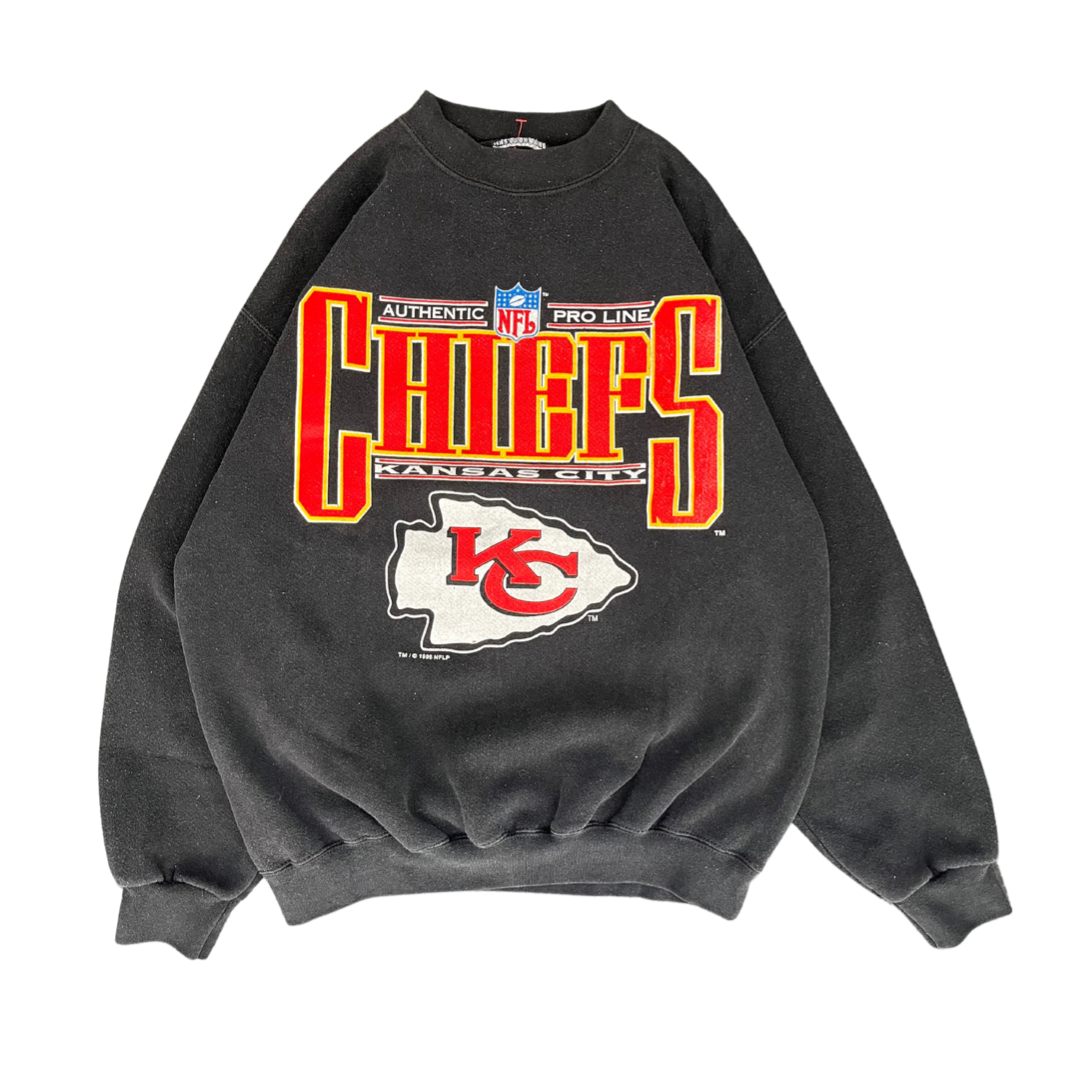 WESTSIDE STOREY VINTAGE | VINTAGE 90S PROLINE KC CHIEFS SWEATSHIRT- BLACK - Westside Storey