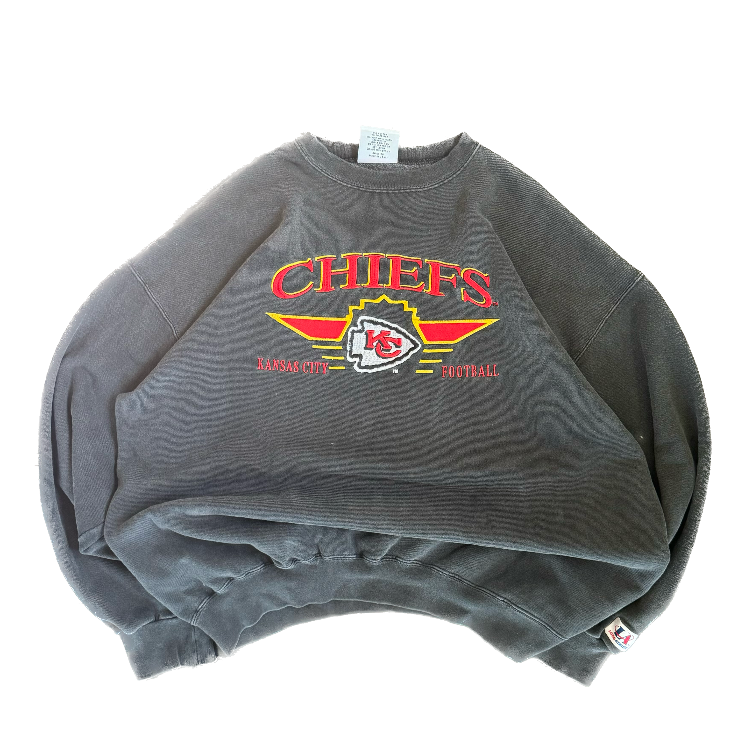 WESTSIDE STOREY VINTAGE | VINTAGE 90'S KC CHIEFS LOGO ATHLETIC (LITTLE MARKS) - BLACK - Westside Storey