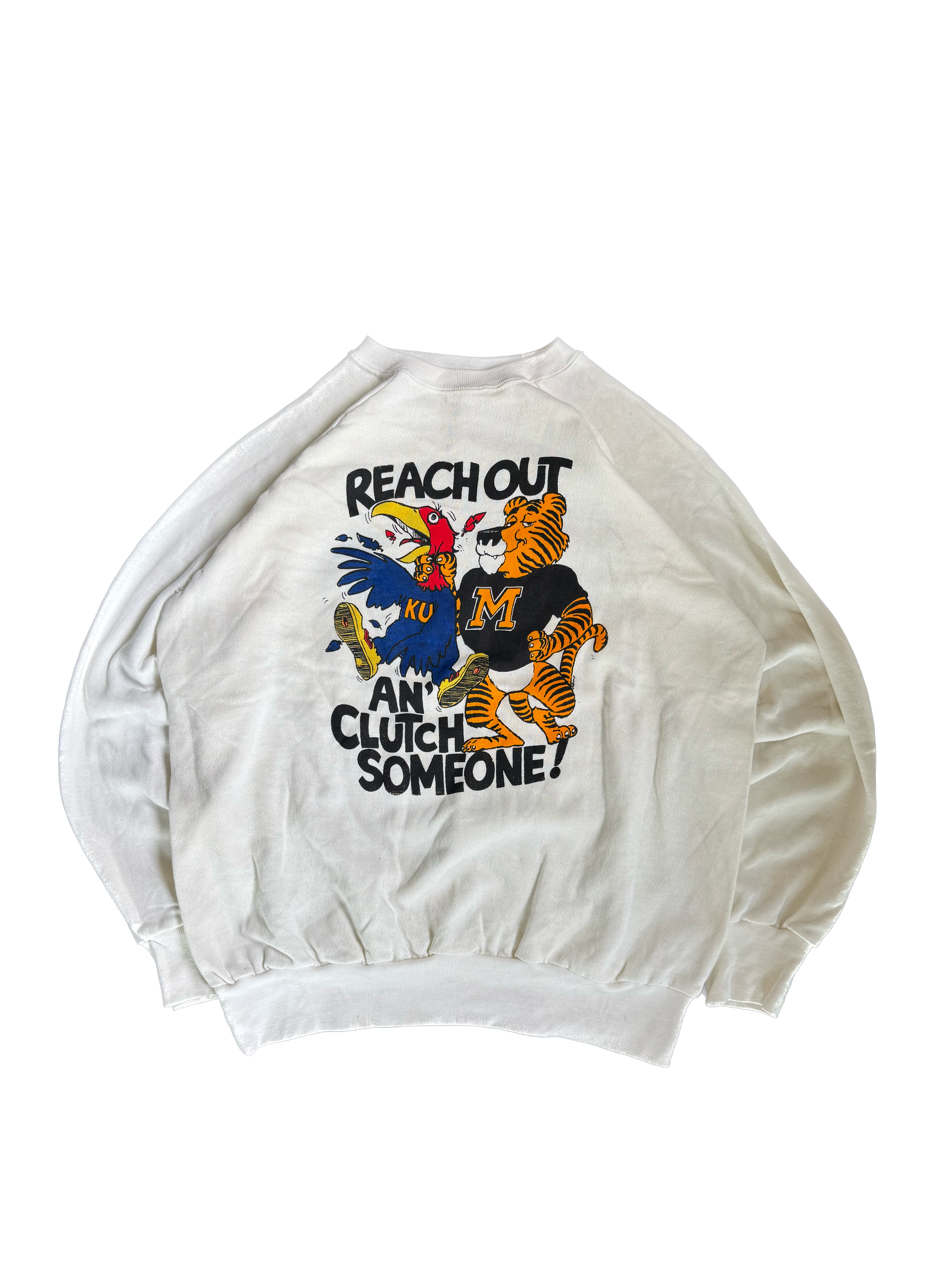 WESTSIDE STOREY VINTAGE | VINTAGE 80'S CHAMPION MIZ TIGERS CHOKE T-SHIRT - WHITE Westside Storey