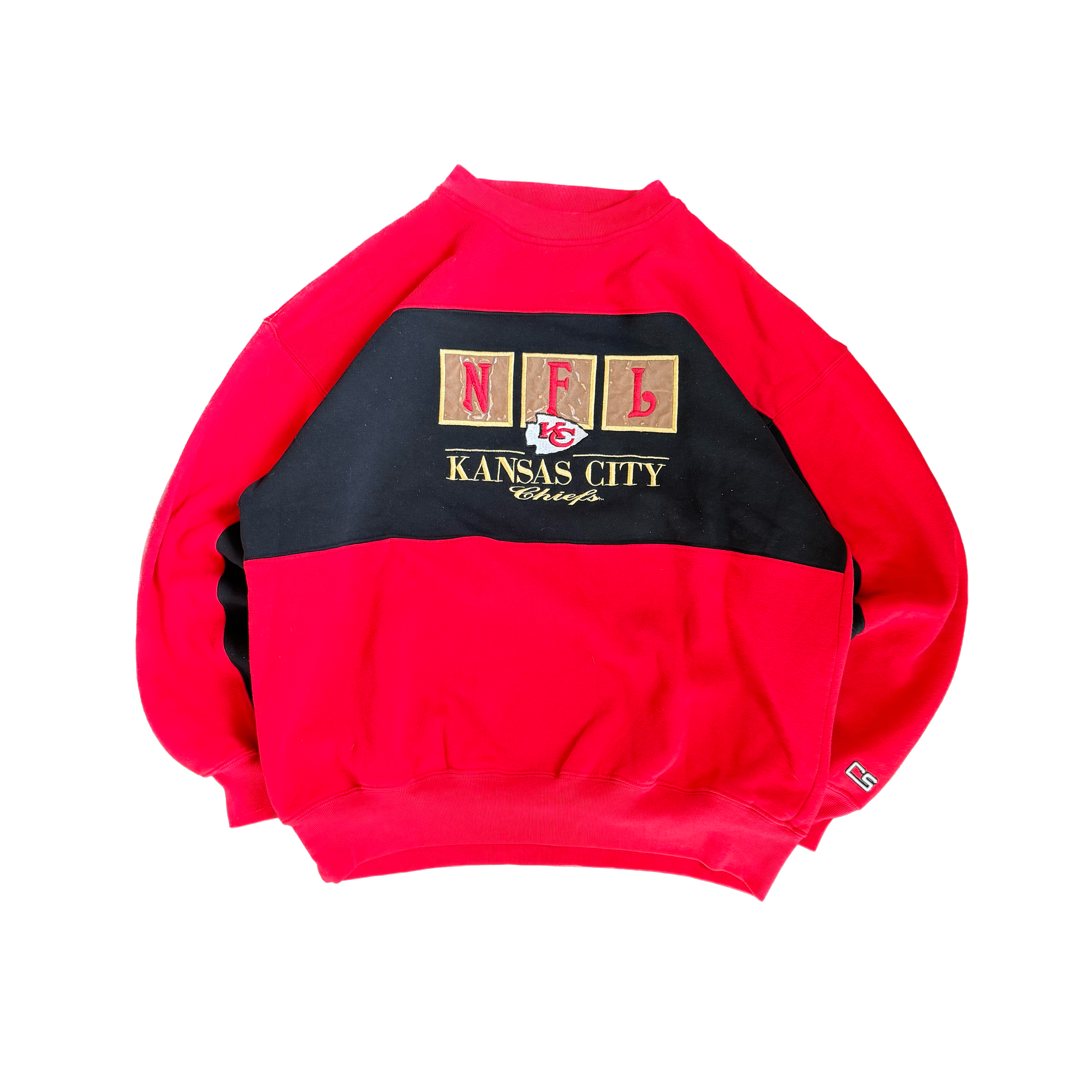 WESTSIDE STOREY VINTAGE | VINTAGE 90'S KC CHIEFS COLORBLOCK SWEATSHIRT - RED Westside Storey