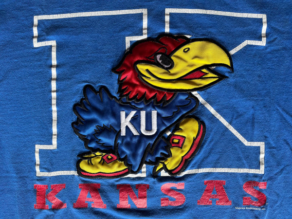 WESTSIDE STOREY VINTAGE  KANSAS JAYHAWKS 1988 NCAA CHAMPIONS T-SHIRT -  Westside Storey