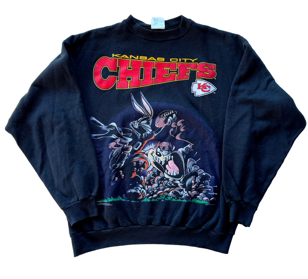 Youth VTG LEE Jeans Looney Tunes KC KANSAS CITY Chiefs Sweatshirt YOUTH  LARGE US