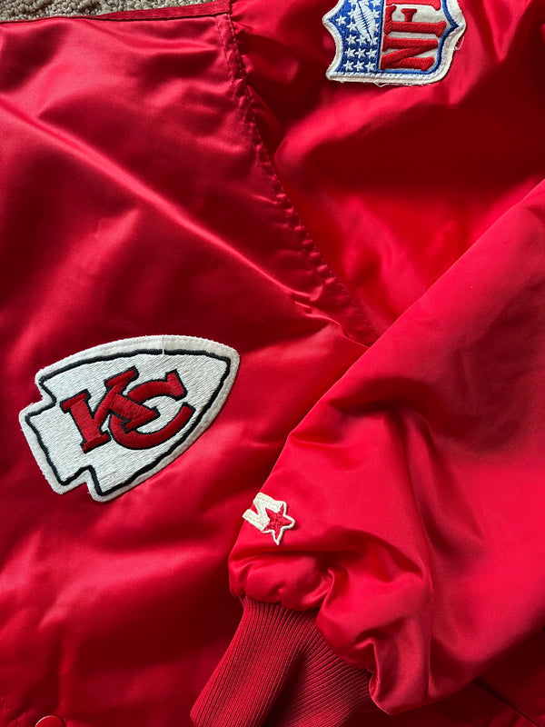 vintage 90s starter pro line satin starter chiefs jacket