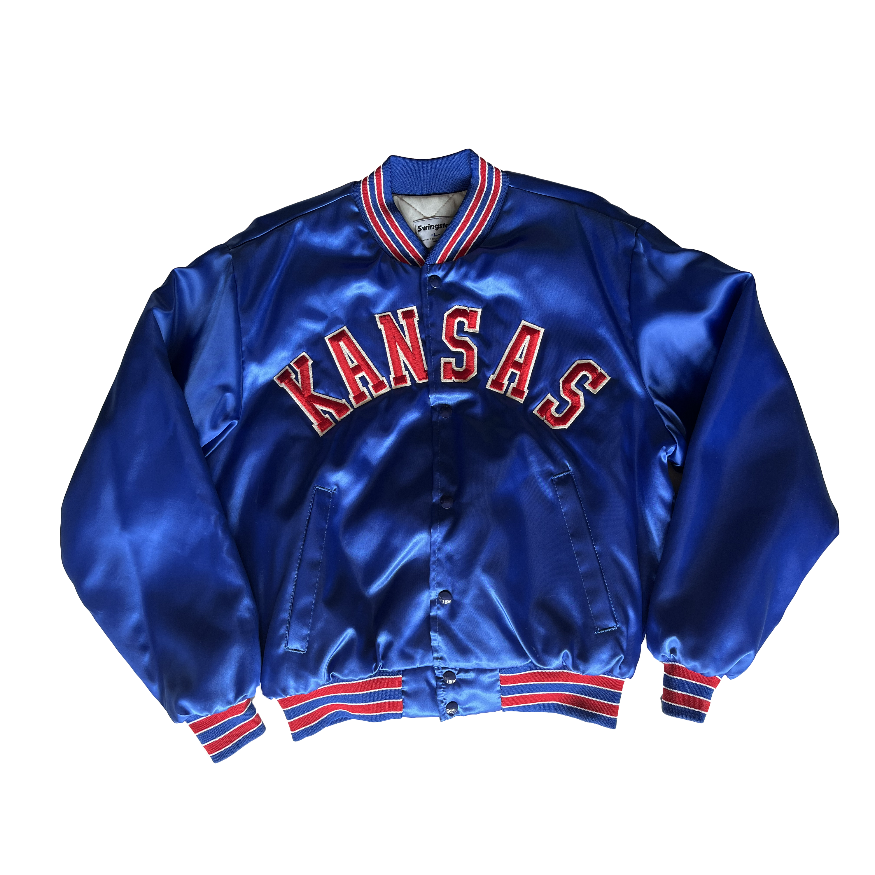 WESTSIDE STOREY VINTAGE | VINTAGE 90S KU JAYHAWKS SATIN BOMBER JACKET - Westside Storey