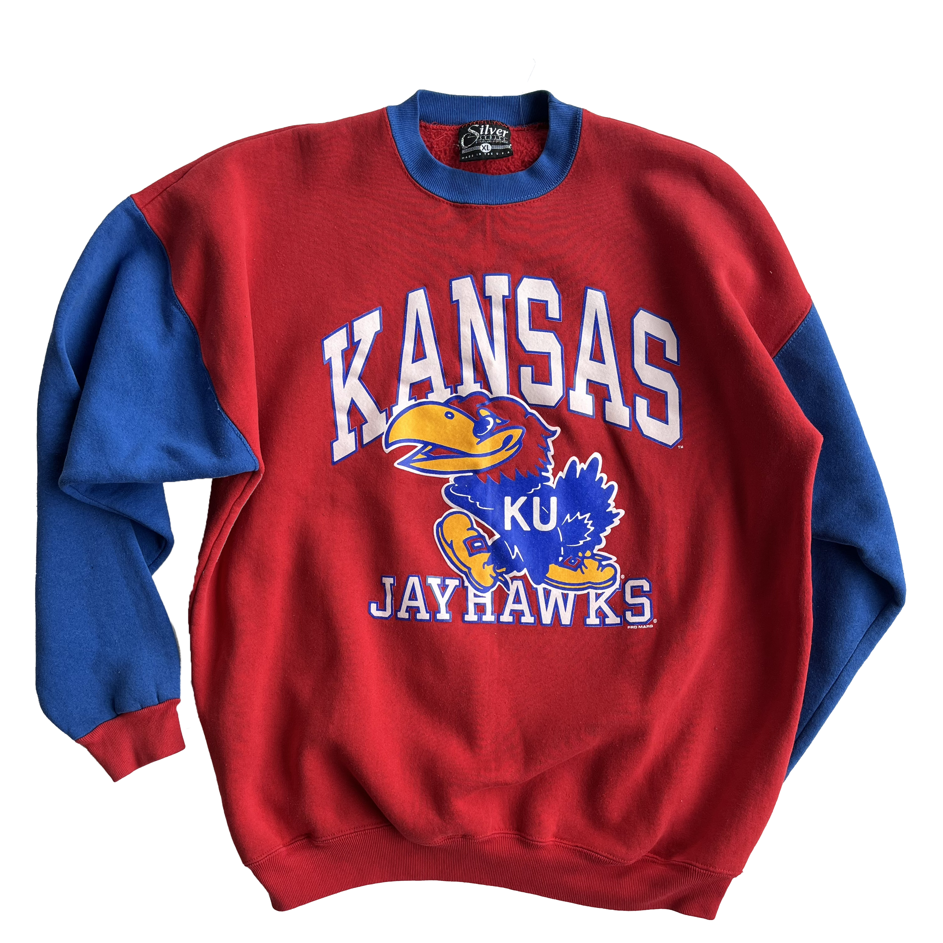 WESTSIDE STOREY VINTAGE | VINTAGE KANSAS 90S KU JAYHAWKS COLOR BLOCK SWEATSHIRT - Westside Storey