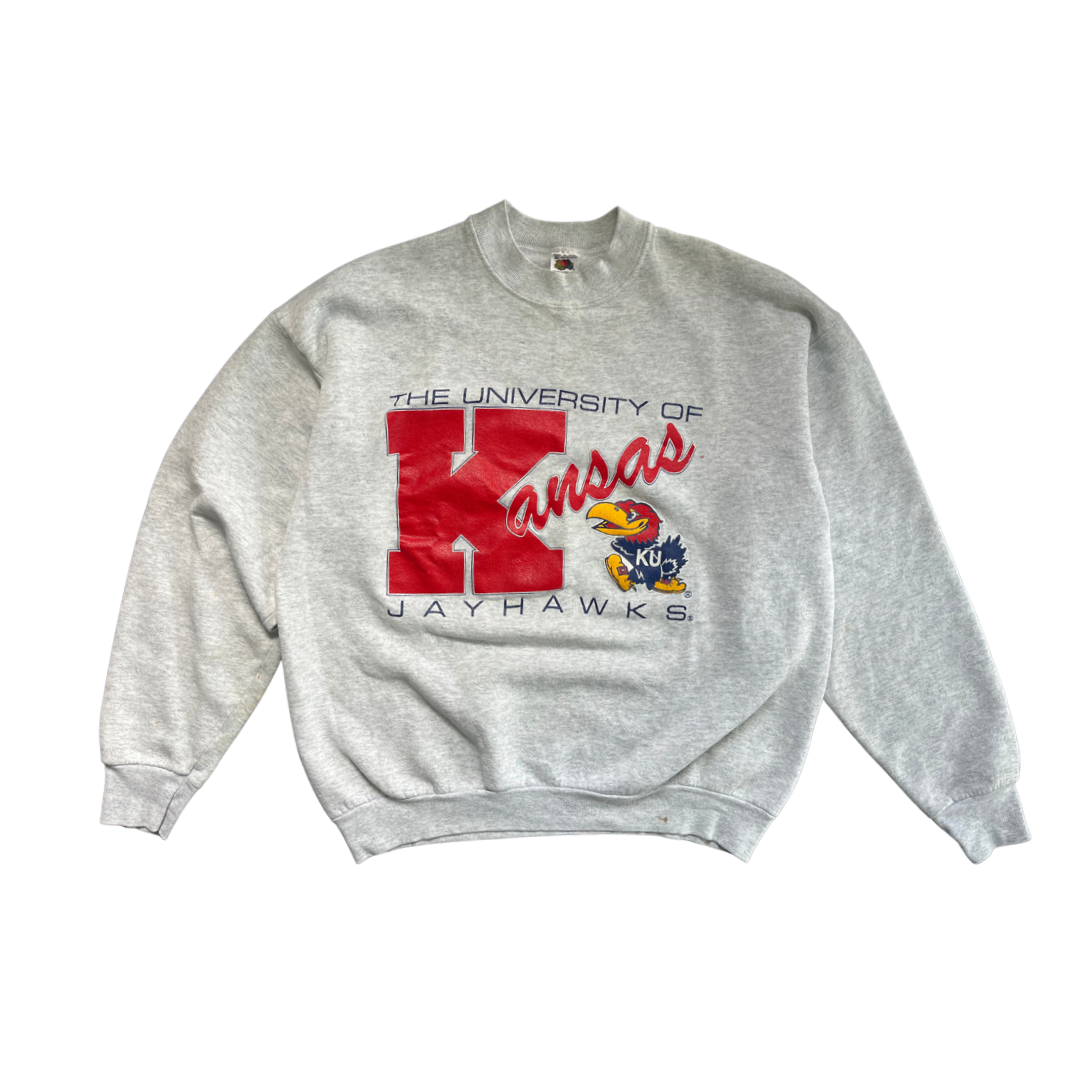 WESTSIDE STOREY VINTAGE | VINTAGE 90S KU JAYHAWKS BIG K SWEATSHIRT- AS IS - Westside Storey