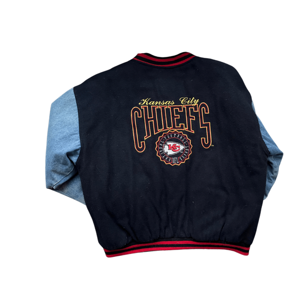 WESTSIDE STOREY VINTAGE  VINTAGE 90S PRO ELITE CHIEFS DENIM JACKET -  Westside Storey