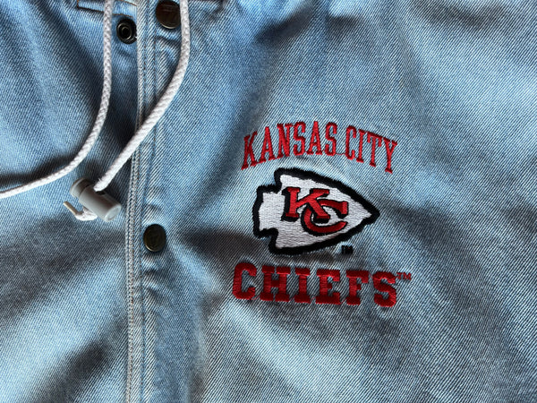 Vintage Kansas City Chiefs Denim Jacket XL — HAUS OF VAIN