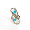 VINTAGE JEWELRY | STERLING WHITE & BLUE STONE RING (SIZE 5.5)