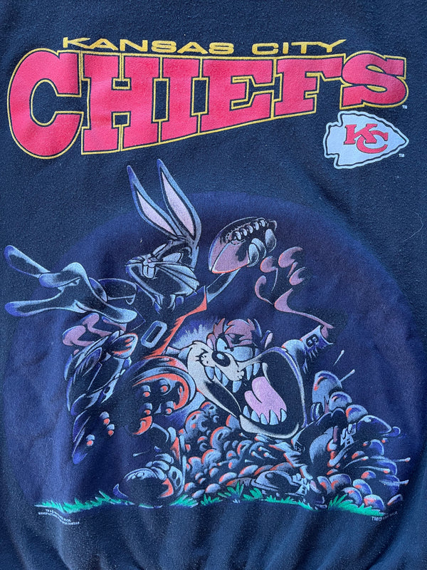 Youth VTG LEE Jeans Looney Tunes KC KANSAS CITY Chiefs Sweatshirt YOUTH  LARGE US