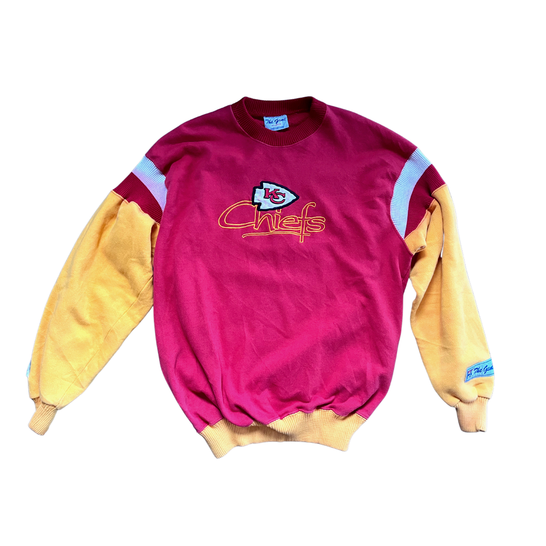 WESTSIDE STOREY VINTAGE | VINTAGE CHIEFS 90S THE GAME COLOR BLOCK SWEATSHIRT - Westside Storey