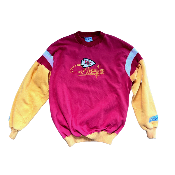 1980s Colorblock Nfl Kansas City Chiefs Embroidered Pullover