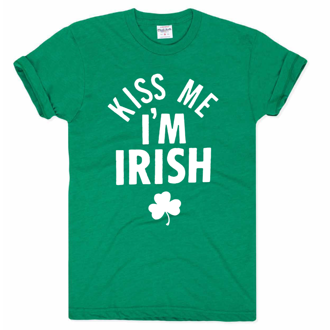 CHARLIE HUSTLE | KISS ME I'M IRISH VINTAGE T-SHIRT - GREEN - Westside Storey