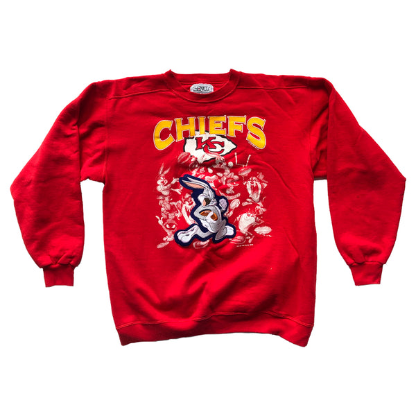 Youth VTG LEE Jeans Looney Tunes KC KANSAS CITY Chiefs Sweatshirt YOUTH  LARGE US