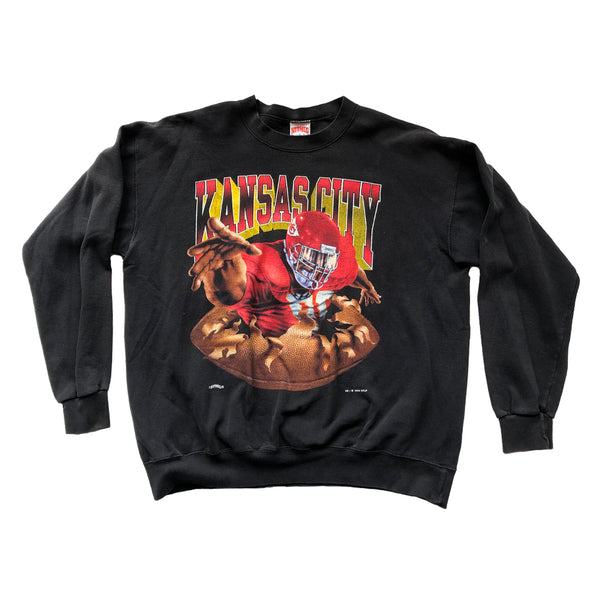 WESTSIDE STOREY VINTAGE  VINTAGE 90S NUTMEG STITCHED CHIEFS SWEATSHIR -  Westside Storey