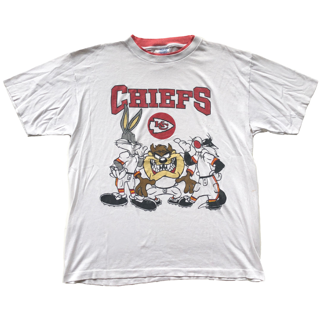 WESTSIDE STOREY VINTAGE | VINTAGE 90'S LOONEY TUNES BUGS, TAZ, SYLVESTER CHIEFS T-SHIRT - Westside Storey