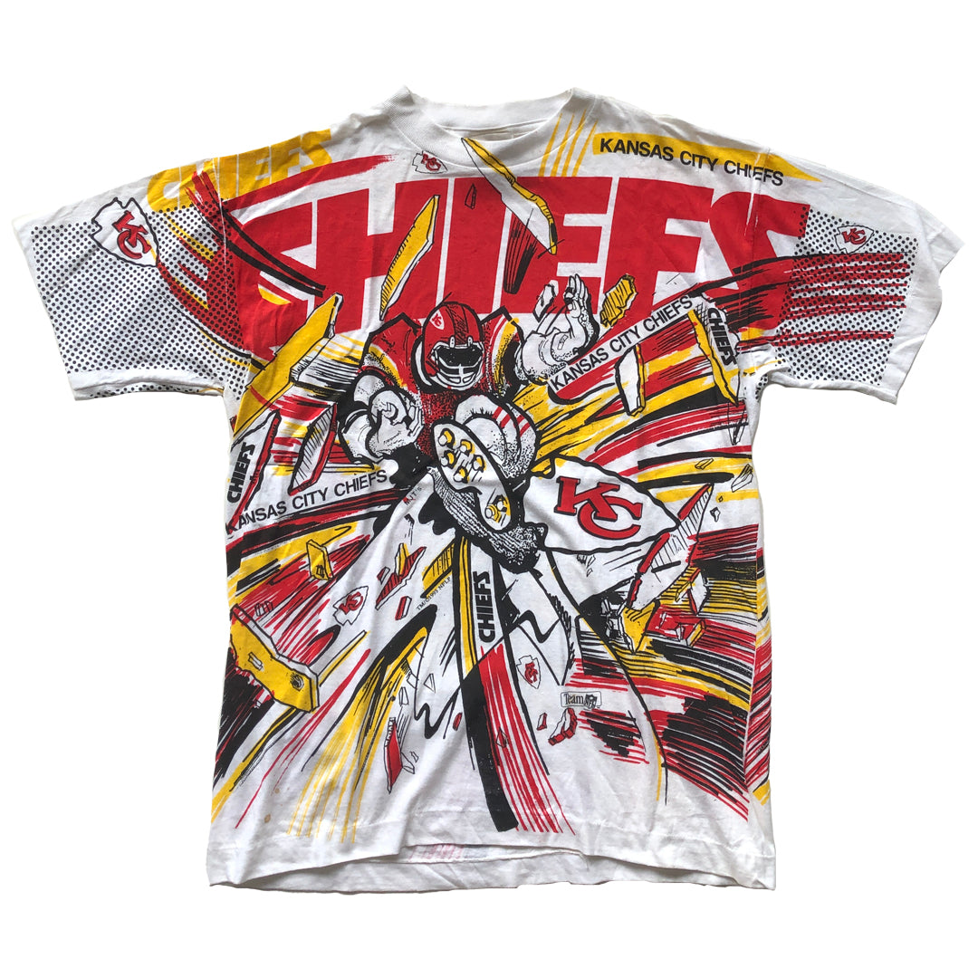 WESTSIDE STOREY VINTAGE | VINTAGE 90'S MAGIC JOHNSON CHIEFS DOUBLE SIDED ALL OVER PRINT T-SHIRT - Westside Storey