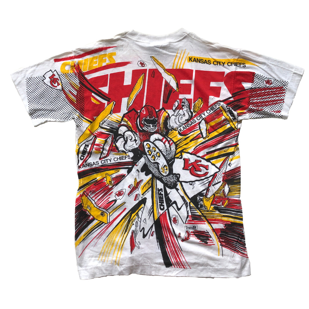 WESTSIDE STOREY VINTAGE | VINTAGE 90'S MAGIC JOHNSON CHIEFS DOUBLE SIDED ALL OVER PRINT T-SHIRT - Westside Storey