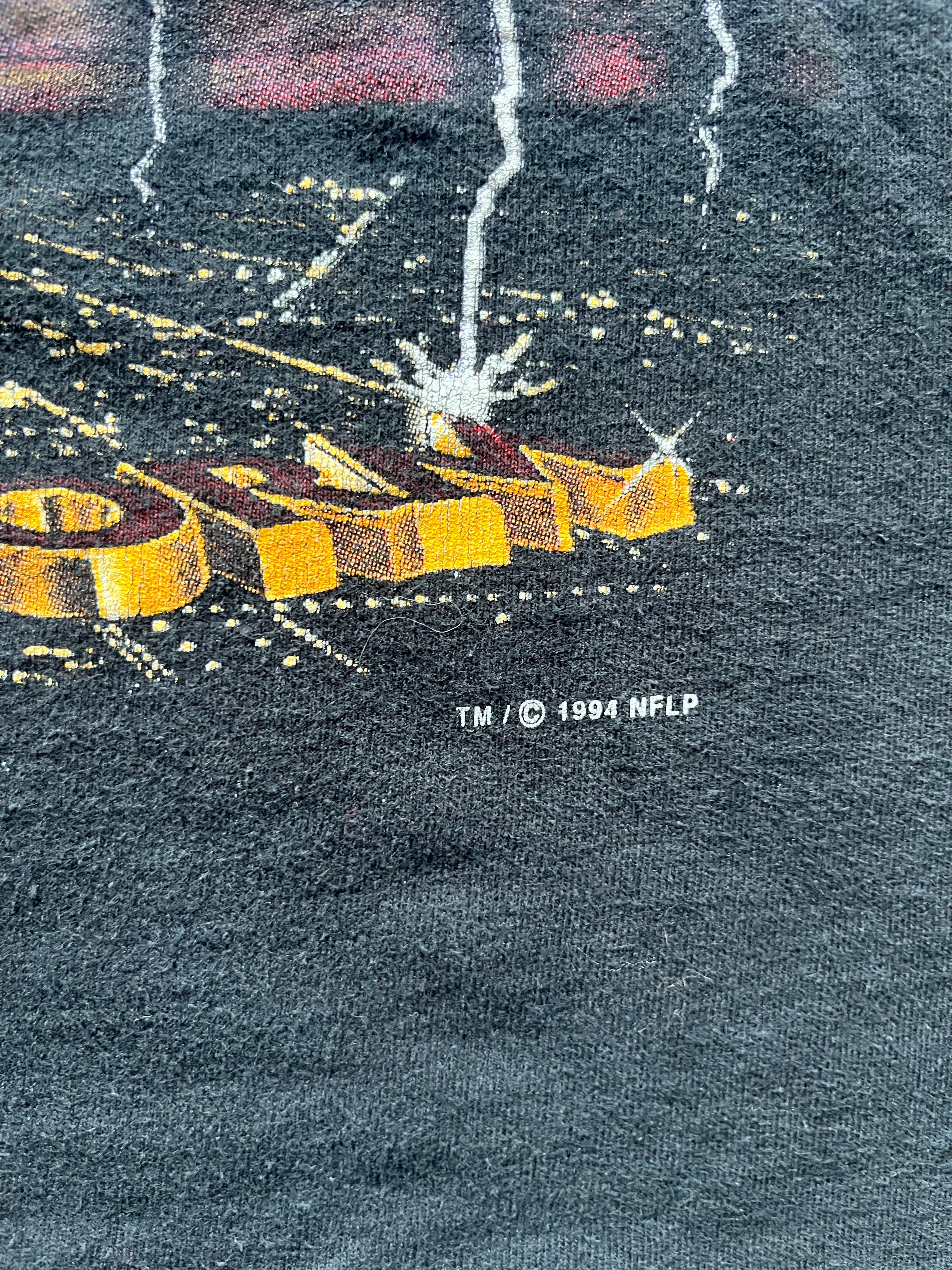 WESTSIDE STOREY VINTAGE | VINTAGE 90S TORNADO STORM LIGHTENING KC CHIEFS T-SHIRT - Westside Storey