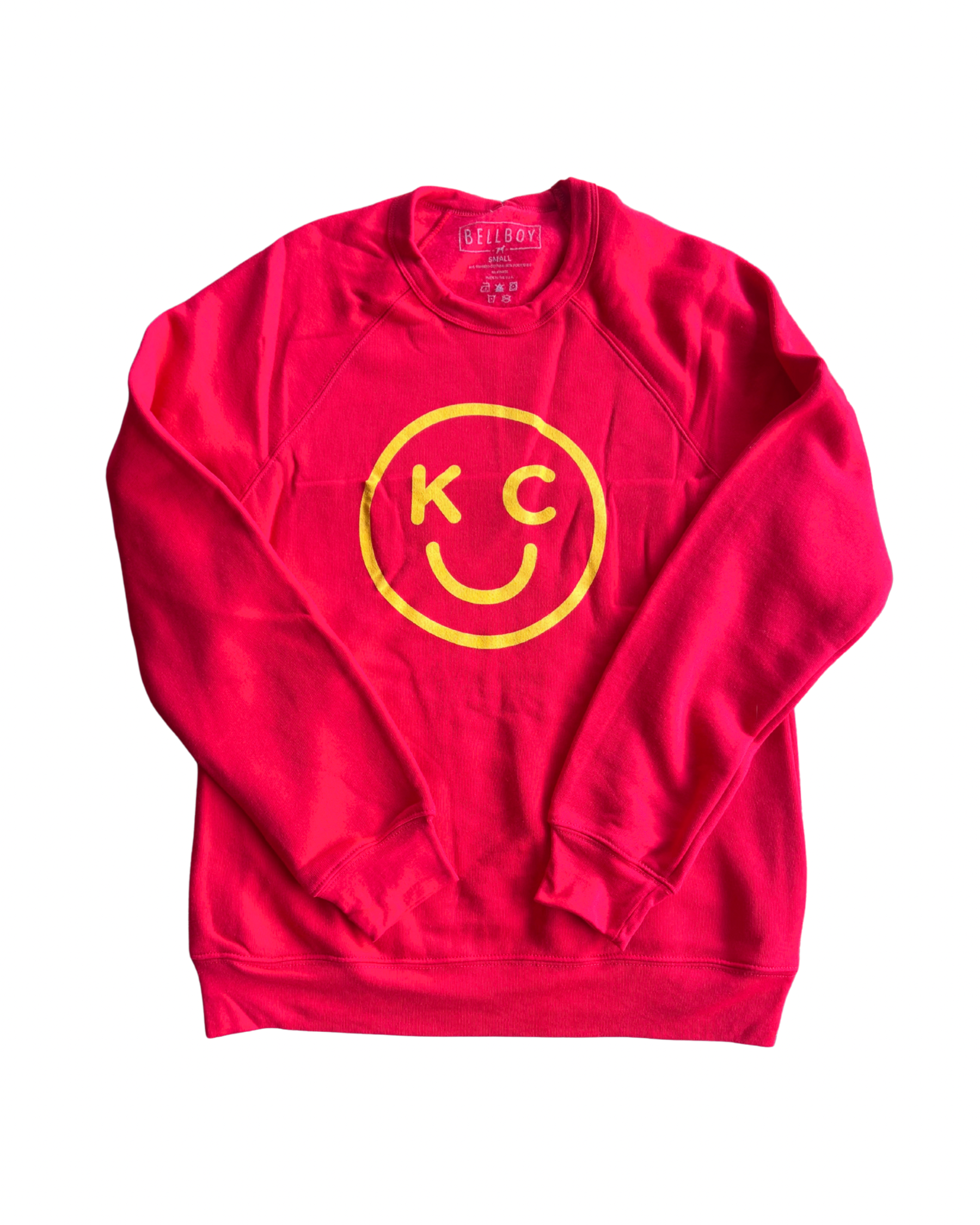 BELLBOY | KC SMILEY SWEATSHIRT - RED - Westside Storey