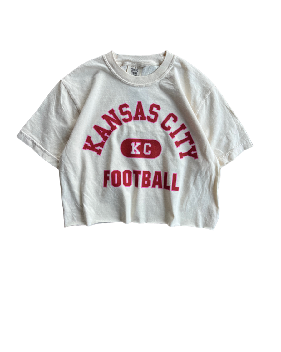 1KC | LOCKER FOOTBALL CROP TEE- IVORY