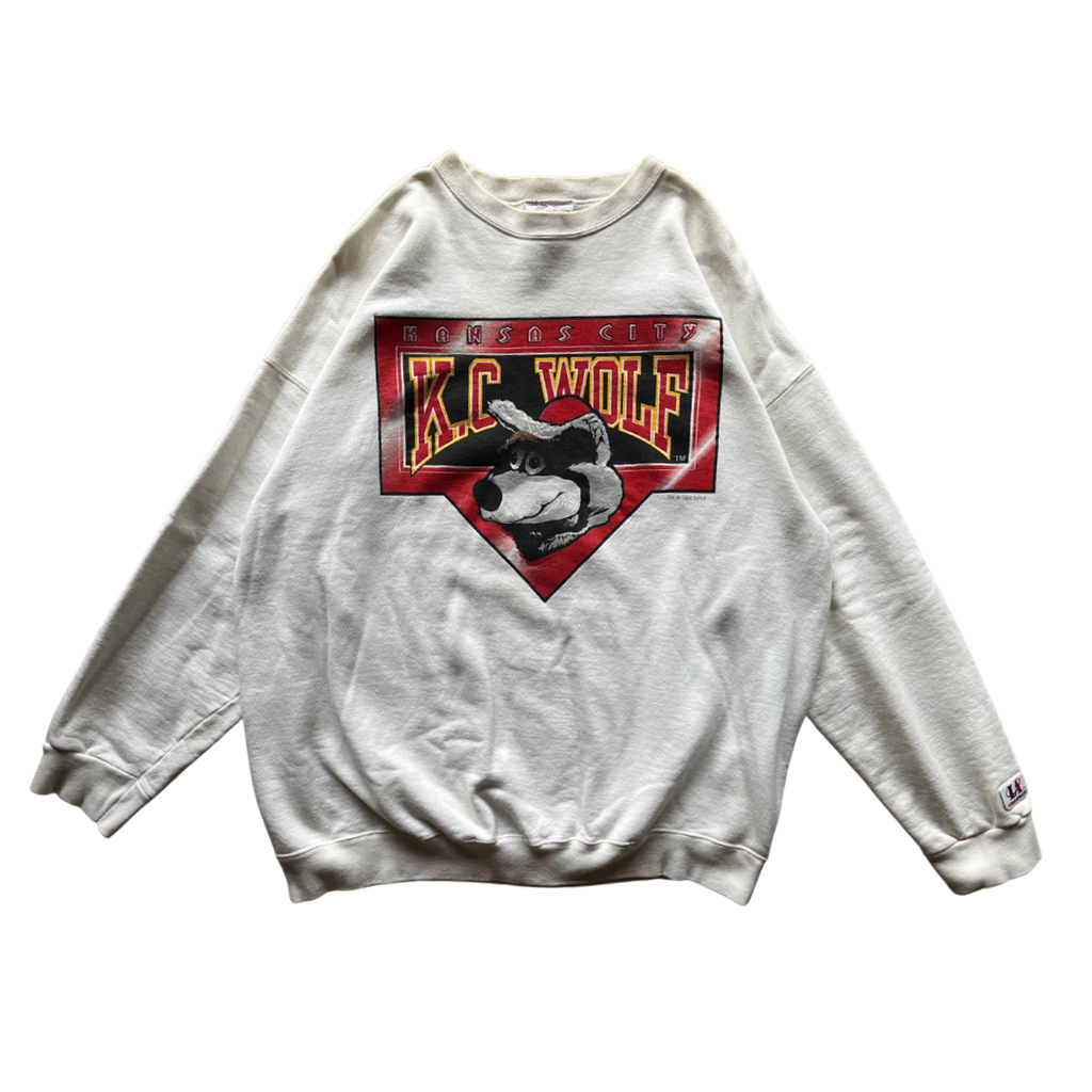 WESTSIDE STOREY VINTAGE | VINTAGE 1994 KC WOLF DOUBLE SIDED CHIEFS SWEATSHIRT - Westside Storey