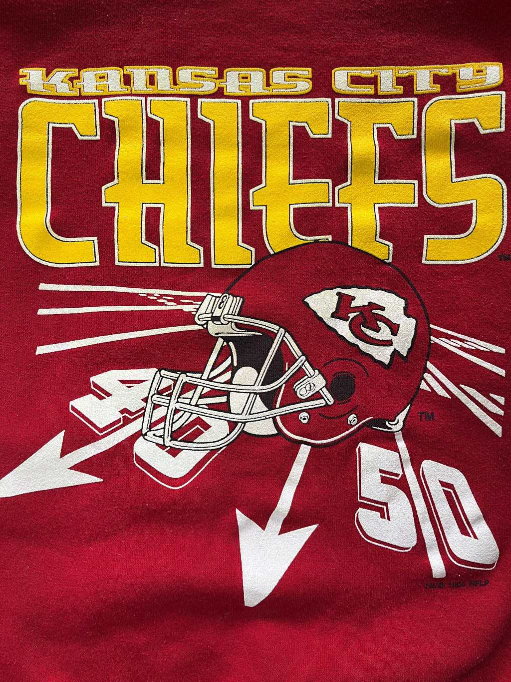 WESTSIDE STOREY VINTAGE | VINTAGE 1994 GRAPHIC KC CHIEFS SWEATSHIRT - RED - Westside Storey