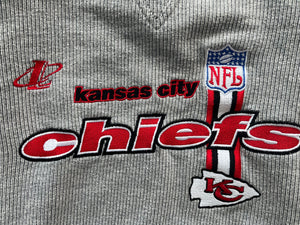 WESTSIDE STOREY VINTAGE | VINTAGE 90S LOGO ATHLETIC PROLINE RIBBED KC CHIEFS SWEATSHIRT - GREY - Westside Storey