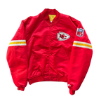 WESTSIDE STOREY VINTAGE | VINTAGE 90S SATIN KC CHIEFS BOMBER JACKET - RED - Westside Storey