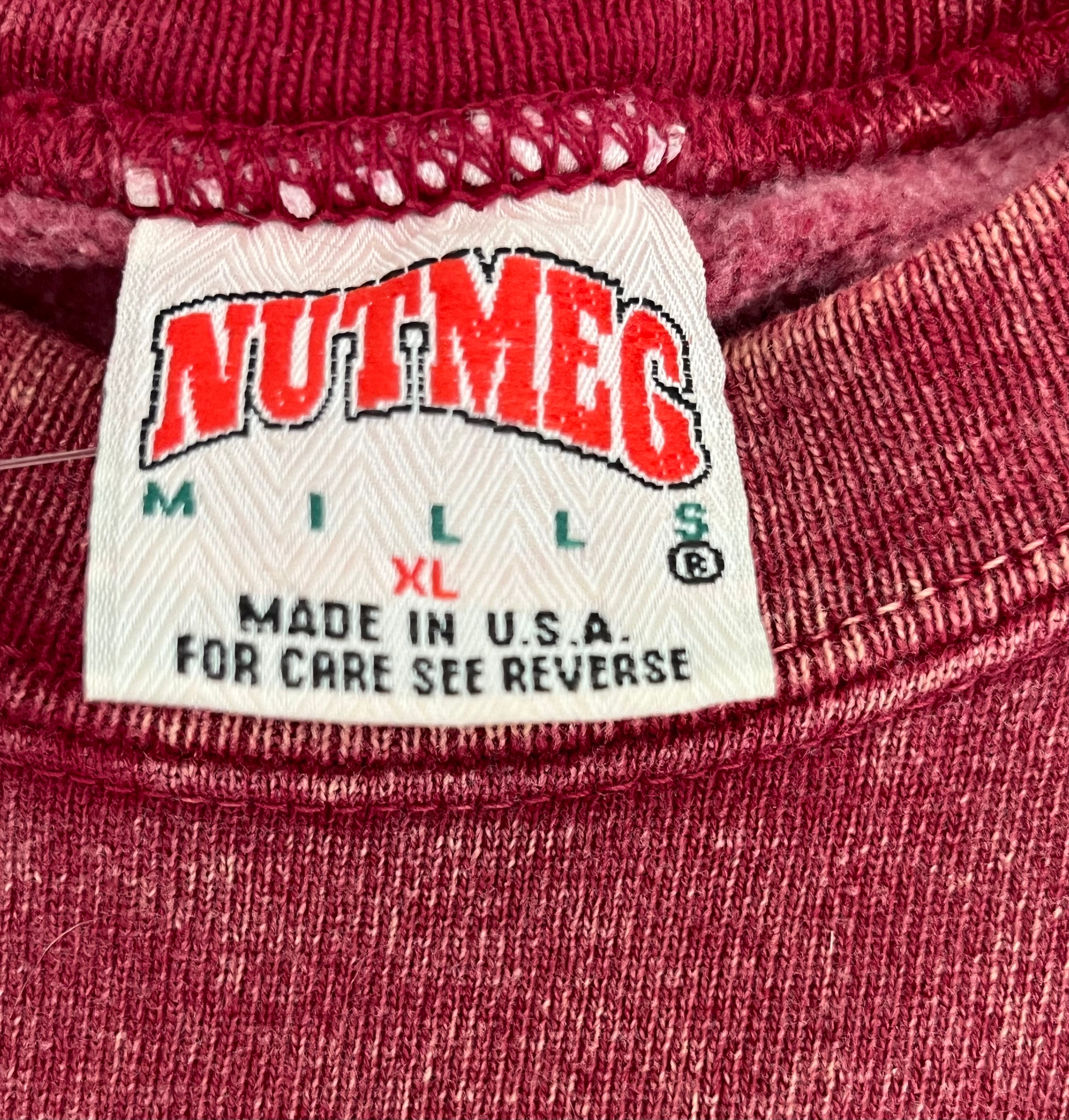 WESTSIDE STOREY VINTAGE | VINTAGE 90S RARE NUTMEG ACID WASH KC CHIEFS SWEATSHIRT- RED - Westside Storey
