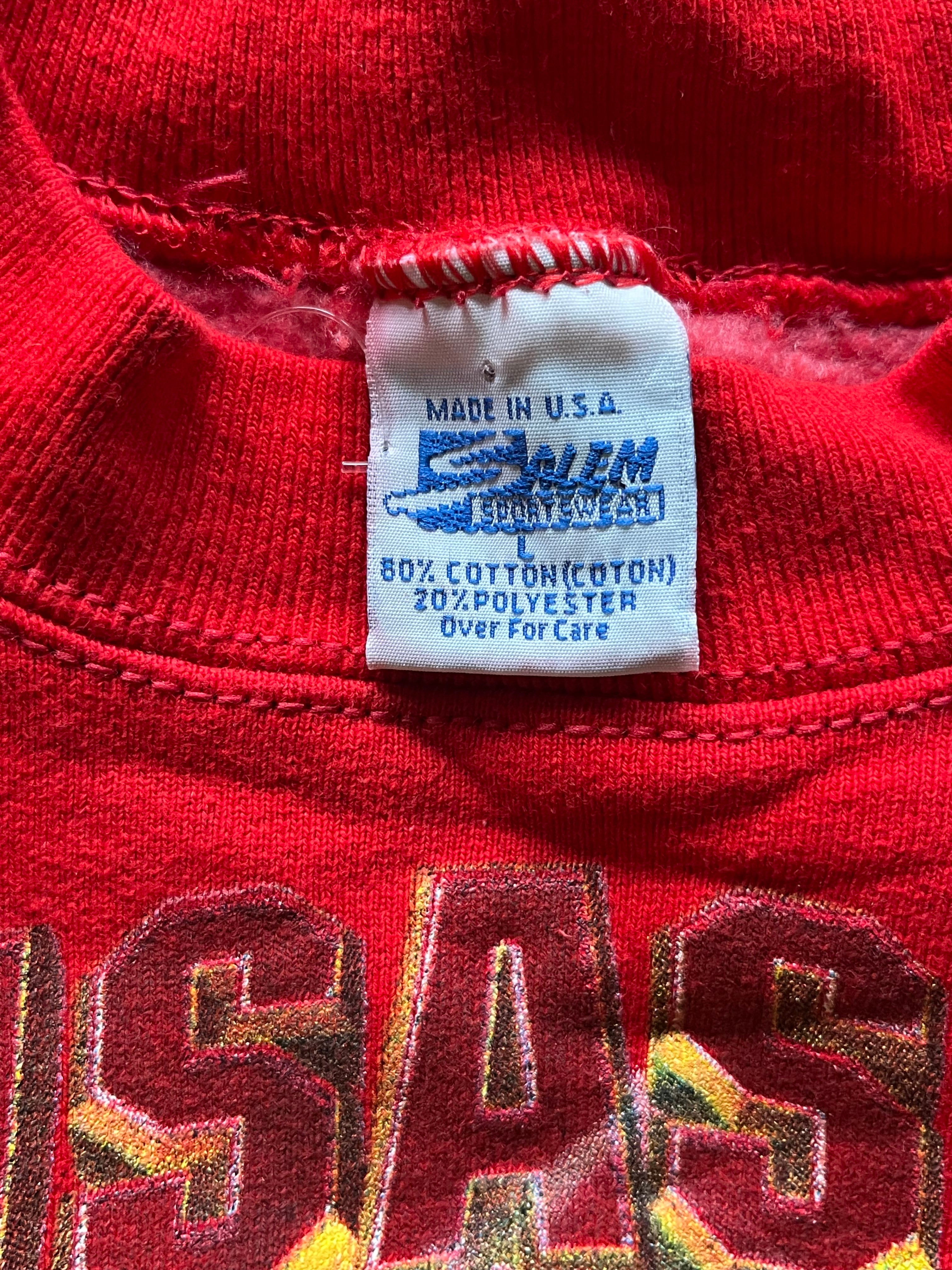 WESTSIDE STOREY VINTAGE | VINTAGE 1994 SALEM CRUSHING GREEN AOP HEAVY KC CHIEFS SWEATSHIRT - RED - Westside Storey